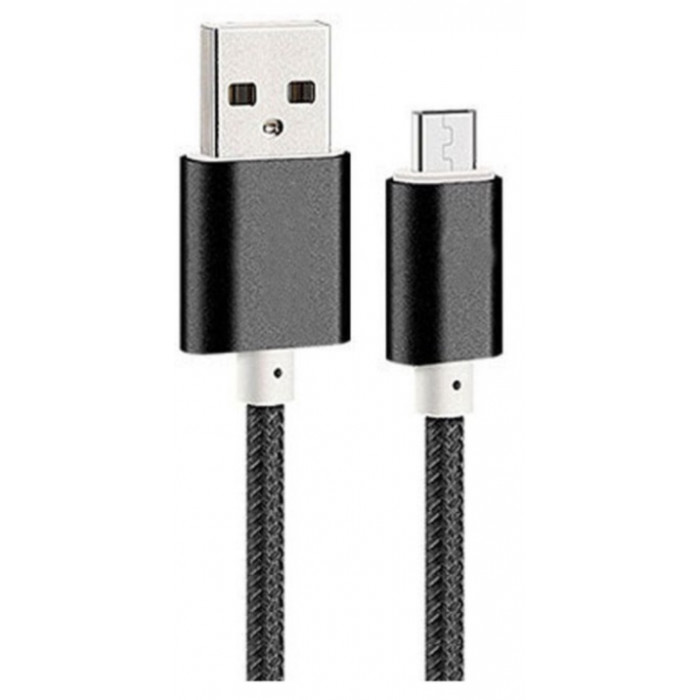 Micro USB кабель в нейлоновому обплетенні (чорний) ОПТ та РОЗДРІБ!