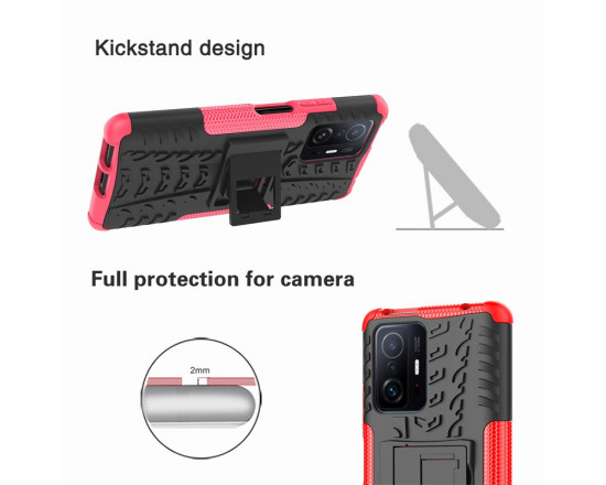 Бронированный силиконовый бампер для Xiaomi 11T/Pro Красный