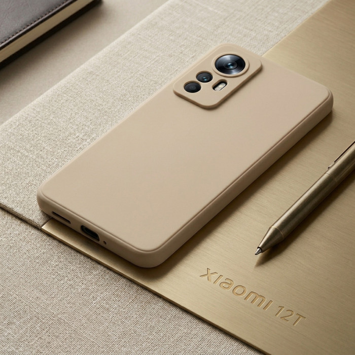 Силиконовый чехол Soft Touch для Xiaomi 12T Бежевый