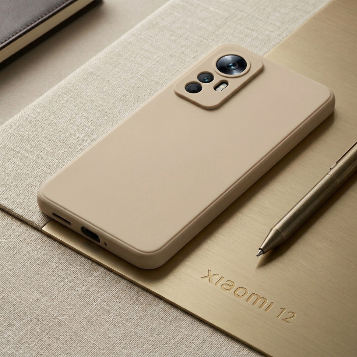 Силиконовый чехол Soft Touch для Xiaomi 12 Бежевый