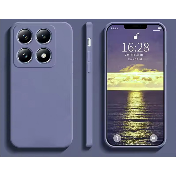 Силиконовый чехол Soft Touch для Xiaomi 14T Серо-синий