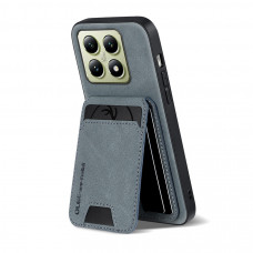 Кожаный чехол OLGE с держателем для карточек для Xiaomi 14T Pro Синий