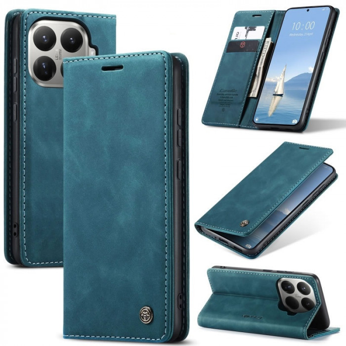 Чехол-книжка CaseMe из нубука для Xiaomi 15T Pro Бирюзовый