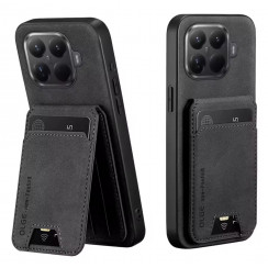 Кожаный чехол OLGE с держателем для карточек для Xiaomi 15T Pro Черный