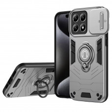 Противоударный чехол Camshield для Xiaomi 15T с кольцом-держателем Серебристый