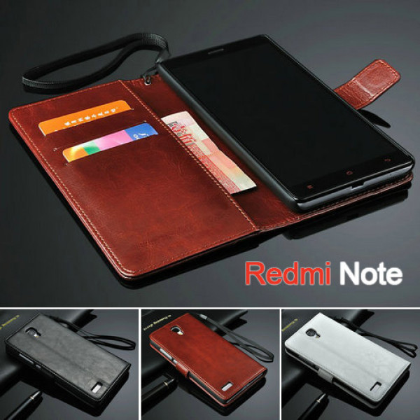 Кожаный чехол-книжка для Xiaomi RedMi Note