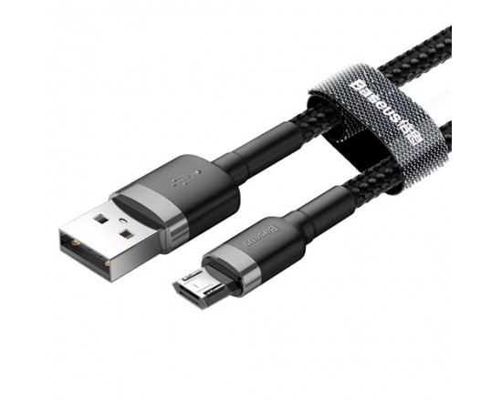 Micro USB кабель Baseus в нейлоновой оплётке 1m Black (CAMKLF-BG1)