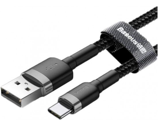 Кабель Baseus Cafule Cable USB для Type-C 3A 0.5 м Gray/Black (CATKLF-AG1)