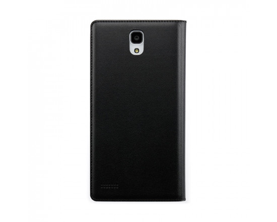 Оригинальный кожаный чехол-обложка для Xiaomi Redmi Note (чёрный) 