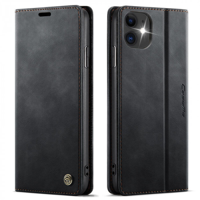 Чехол-книжка CaseMe RFID из нубука для iPhone 12 Черный