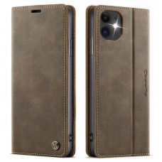Чохол-книжка CaseMe RFID із нубуку для iPhone 11 Коричневий