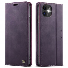 Чехол-книжка CaseMe RFID из нубука для iPhone 12 Фиолетовый
