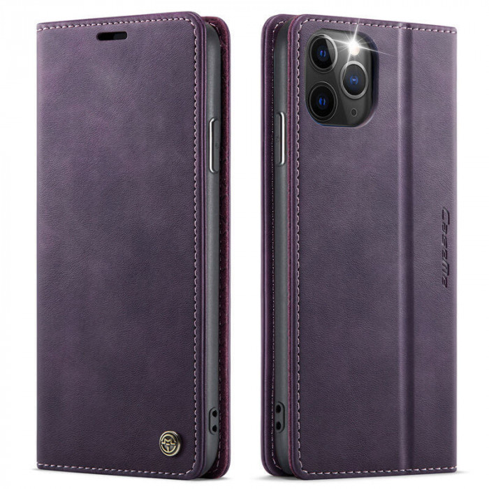 Чохол-книжка CaseMe RFID з нубуку для iPhone 11 Pro Фіолетовий