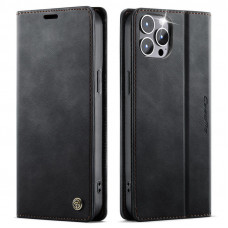 Чехол-книжка CaseMe RFID из нубука для iPhone 12 Pro Max Черный