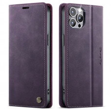 Чехол-книжка CaseMe RFID из нубука для iPhone 12 Pro Max Фиолетовый