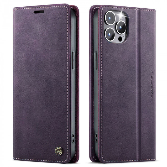 Чехол-книжка CaseMe RFID из нубука для iPhone 12 Pro Фиолетовый