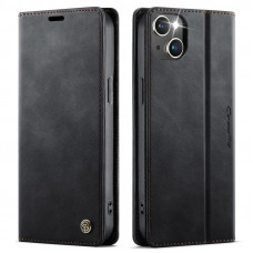 Чехол-книжка CaseMe RFID из нубука для iPhone 13 Черный