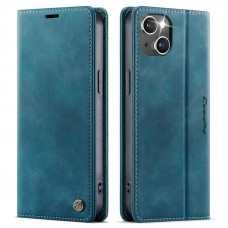 Чехол-книжка CaseMe RFID из нубука для iPhone 13 Бирюзовый