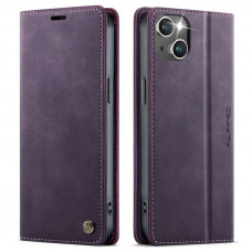 Чехол-книжка CaseMe RFID из нубука для iPhone 13 Фиолетовый