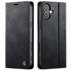 Чохол-книжка CaseMe RFID з нубуку для iPhone 16 Чорний