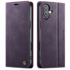 Чохол-книжка CaseMe RFID з нубуку для iPhone 16 Фіолетовий