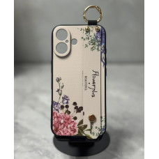 Силіконовий чохол для iPhone 16 з ремінцем-підставкою Flowerplus