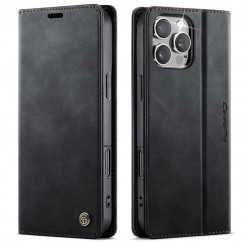 Чехол-книжка CaseMe RFID из нубука для iPhone 13 Pro Черный