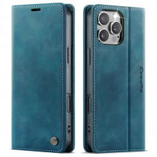 Чохол-книжка CaseMe RFID із нубука для iPhone 16 Pro Бірюзовий