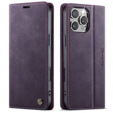 Чохол-книжка CaseMe RFID з нубуку для iPhone 16 Pro Фіолетовий