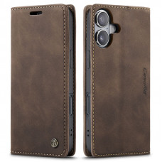 Чохол-книжка CaseMe з нубуку для iPhone 17 Темно-коричневий