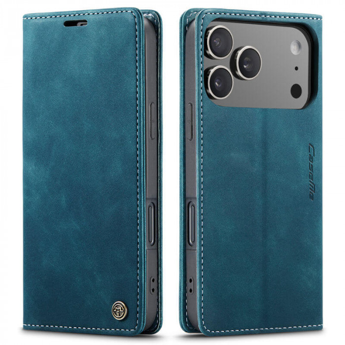 Чехол-книжка CaseMe из нубука для iPhone 17 Pro Max Бирюзовый
