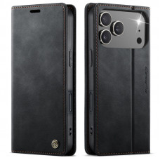 Чохол-книжка CaseMe RFID з нубуку для iPhone 17 Pro Max Чорний