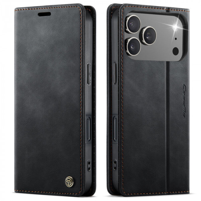 Чехол-книжка CaseMe RFID из нубука для iPhone 17 Pro Max Черный