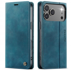 Чохол-книжка CaseMe RFID із нубука для iPhone 17 Pro Max Бірюзовий