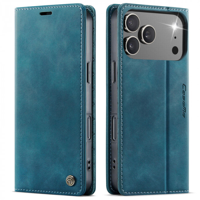 Чехол-книжка CaseMe RFID из нубука для iPhone 17 Pro Max Бирюзовый