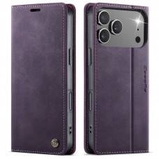 Чохол-книжка CaseMe RFID з нубуку для iPhone 17 Pro Max Фіолетовий