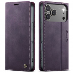 Чехол-книжка CaseMe RFID из нубука для iPhone 17 Pro Max Фиолетовый