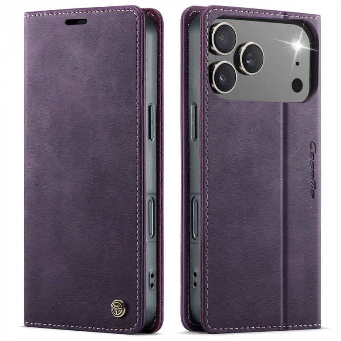 Чехол-книжка CaseMe RFID из нубука для iPhone 17 Pro Max Фиолетовый