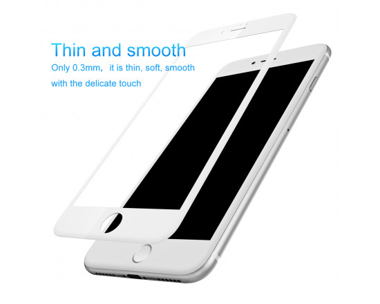 Защитное стекло Baseus 0.23mm PET Soft 3D для iPhone 7 (белое)