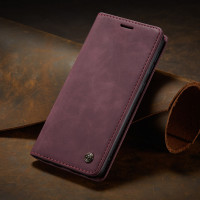 Чехол-книжка CaseMe из нубука для Samsung A36 Бордовый