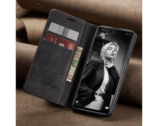Чехол-книжка CaseMe из нубука для Samsung A20s Чёрный