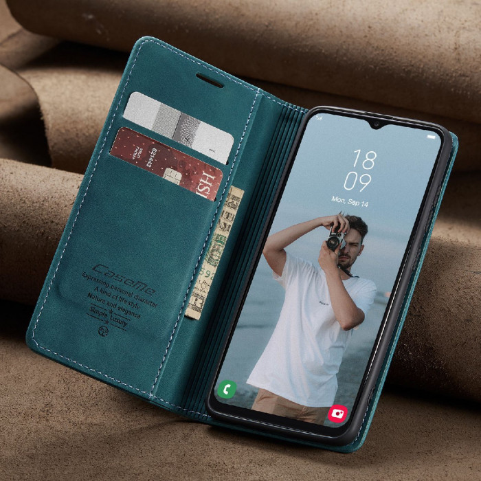 Чехол-книжка CaseMe из нубука для Xiaomi Mi 11 Lite Бирюзовый