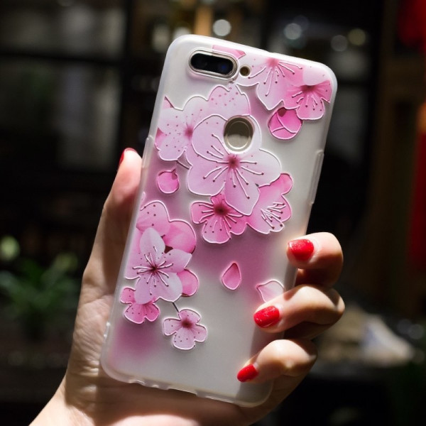 Рельефный силиконовый чехол для Xiaomi Redmi 6 с картинкой Цвет вишни