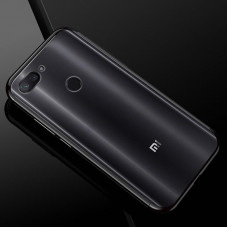 Силиконовый чехол с цветными рамками для Xiaomi Mi 8 Lite Черный