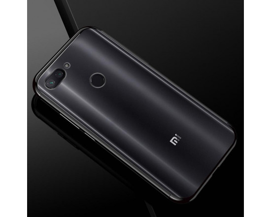 Силіконовий чохол з кольоровими рамками для Xiaomi Mi 8 Lite Чорний