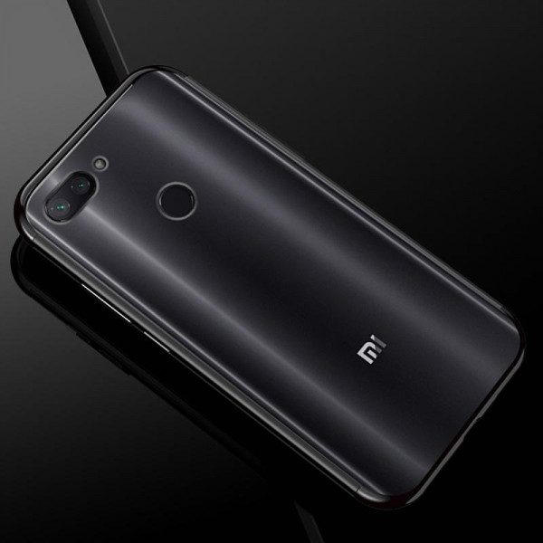 Силіконовий чохол з кольоровими рамками для Xiaomi Mi 8 Lite Чорний