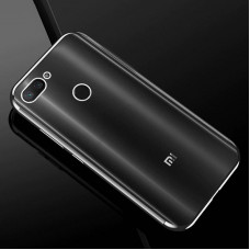 Силиконовый чехол с цветными рамками для Xiaomi Mi 8 Lite Серебристый