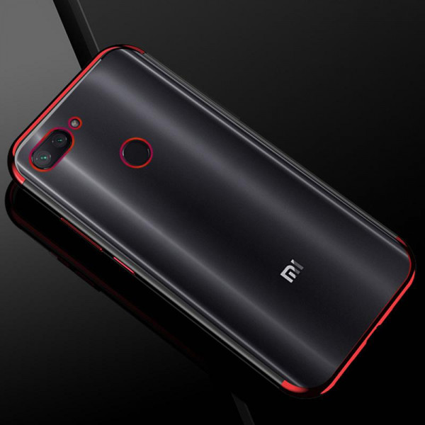 Силиконовый чехол с цветными рамками для Xiaomi Mi 8 Lite Красный