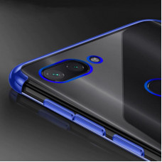 Силиконовый чехол с цветными рамками для Xiaomi Mi 8 Lite Синий