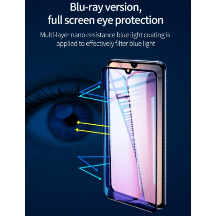 Защитное стекло с полным покрытием Baseus All Screen Arc Surface Anti Blue 0.3mm Black для Xiaomi Mi9/Mi9 Explore